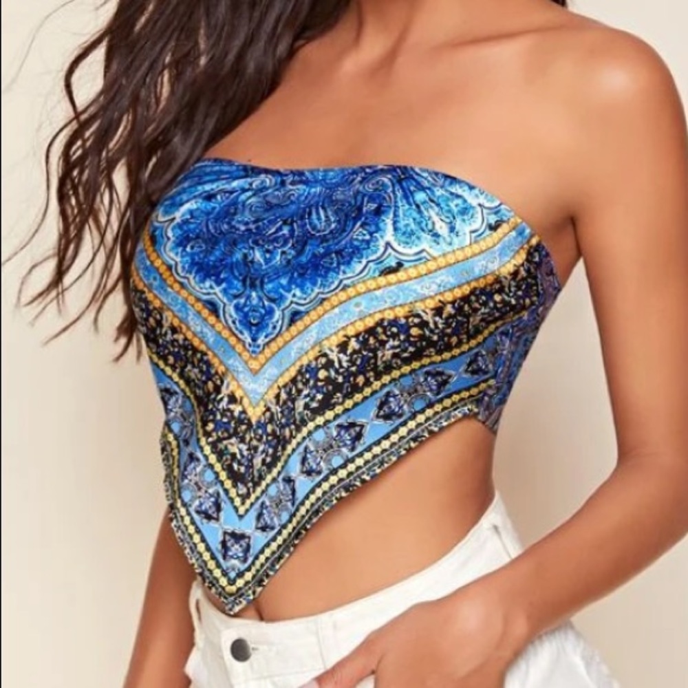 Scarf print bandana shirt